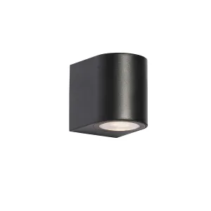 Moderna vanjska zidna lampa crna plastična ovalna - Baleno