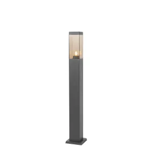 Moderni vanjski rasvjetni stup tamno sivi s dimom 80 cm - Malios