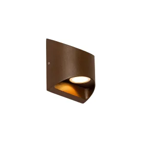Moderna vanjska zidna svjetiljka hrđavo smeđa uklj. LED 2 svjetla IP54 - Mal
