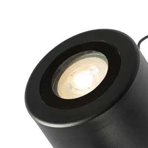 Moderni vrtni reflektor crni okrugli IP65 AR111 - Lennard
