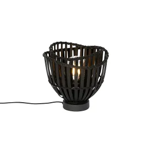 Orijentalna stolna lampa crni bambus - Pua