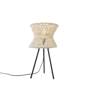 Orijentalna stolna lampa siva - Leonard