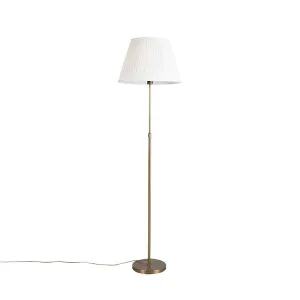 Podna svjetiljka brončana s nabranom kremom u boji 45 cm podesiva - Parte