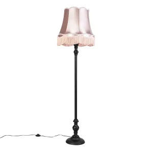 Podna svjetiljka crna s ružičastom bojom Granny - Classico