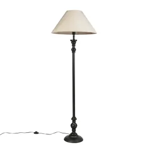 Podna svjetiljka crna s velur bojom u nijansi 55 cm - Classico