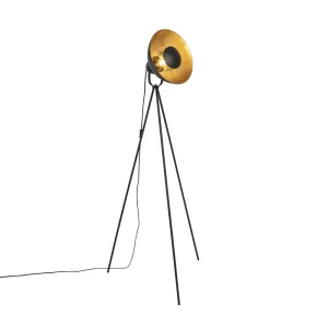 Podna svjetiljka crna sa zlatnim stativom 154,4 cm - Magnax Eco