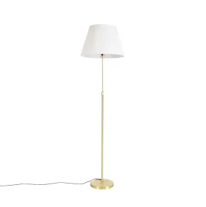 Podna svjetiljka zlatna / mesing s nabranom kremom u sjeni 45 cm - Parte