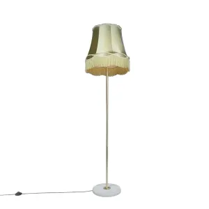 Retro podna svjetiljka mesing s Granny hladom zelene 45 cm - Kaso