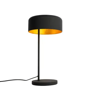 Retro stolna lampa crna sa zlatnom unutrašnjosti - Jinte