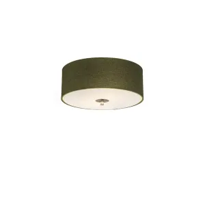 Ruralna stropna lampa zelena 30 cm - Drum Juta