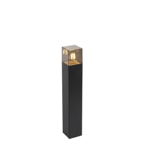 Samostojeća vanjska svjetiljka crna 50 cm IP44 s efektom dimnog stakla - Danska