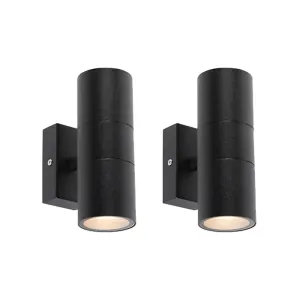Set od 2 vanjske zidne svjetiljke crne IP44 - Duo