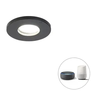 Pametni kupaonski ugradbeni reflektor crni uklj. WiFi GU10 - Šupa