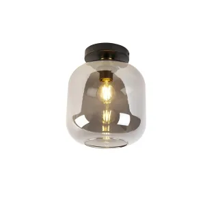Pametna stropna svjetiljka crna sa zlatnim i dimnim staklom uključujući WiFi A60 - Zuzanna