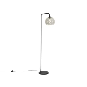 Pametna podna svjetiljka crna sa dimnim staklom uključujući WiFi A60 - Maly