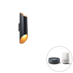 Pametna zidna svjetiljka crna 9,6 cm uklj. 2 Wifi GU10 - Organo