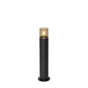 Samostojeća vanjska svjetiljka crna sa dimnim sjenilom 50 cm - Odense