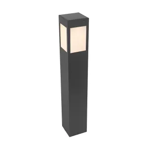Stojeća vanjska svjetiljka crna 80 cm sa kratkim svjetlom i senzorom na solar - Charlotte