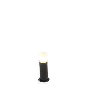 Stojeća vanjska svjetiljka crna s opalom bijela 30 cm IP44 - Odense
