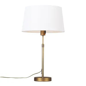 Stolna svjetiljka brončana s hladom bijela 35 cm podesiva - Parte