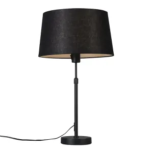 Stolna svjetiljka crna s crnom sjenilom 35 cm podesiva - Parte