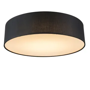 Stropna svjetiljka crna 40 cm uklj. LED - Drum LED