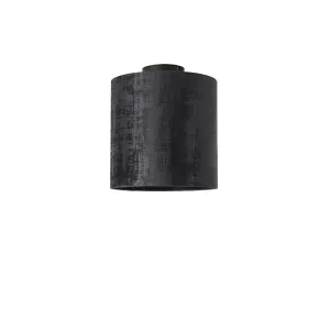 Stropna svjetiljka mat crna baršunasta sjena crna 25 cm - Combi