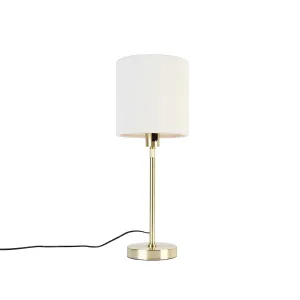 Stolna lampa zlatna podesiva sa bucle sjenilom bijela 20 cm - Parte