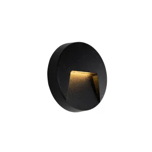 Vanjska zidna svjetiljka crna okrugla uklj. LED IP65 - Prosj