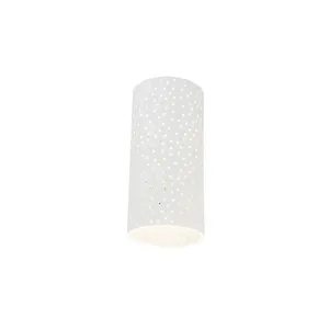 Vintage cilindrična zidna svjetiljka bijela žbuka - Mahou