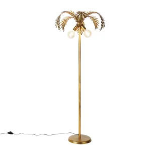 Vintage podna svjetiljka zlatna 2 svjetla - Botanica #201999