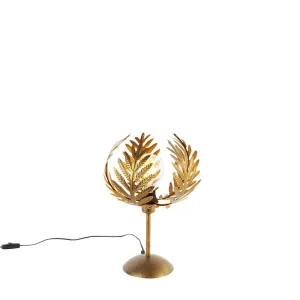 Vintage stolna lampa zlatna 26 cm - Botanica