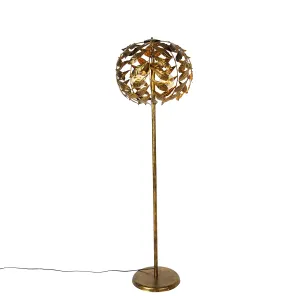 Vintage podna lampa antikno zlato 45 cm 4 svjetla - lipa