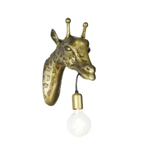 Vintage zidna svjetiljka mesing - Žirafa
