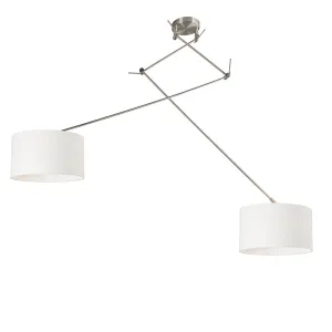 Viseća svjetiljka čelik sa sjenilom 35 cm bijela podesiva - Blitz II