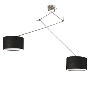 Viseća svjetiljka čelik sa sjenilom 35 cm crno podesiva - Blitz II