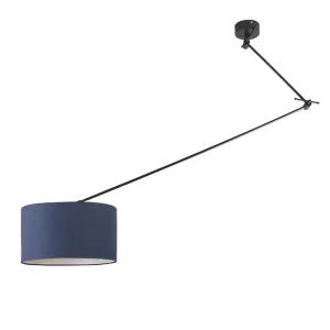 Viseća svjetiljka crna s nijansom 35 cm plava podesiva - Blitz I