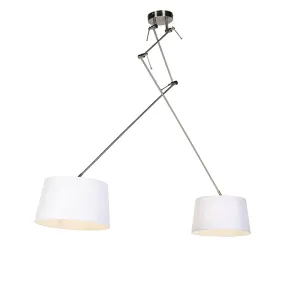 Viseća svjetiljka s lanenim nijansama bijela 35 cm - Blitz II čelik