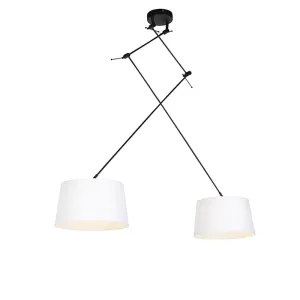 Viseća svjetiljka s lanenim nijansama bijela 35 cm - Blitz II crna