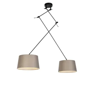 Viseća svjetiljka s lanenim nijansama taupe 35 cm - Blitz II crna