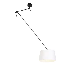 Viseća svjetiljka s lanenom sjenilom bijela 35 cm - Blitz I crna
