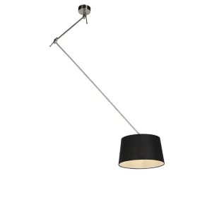 Viseća svjetiljka s lanenom sjenilom crna 35 cm - Blitz I čelik