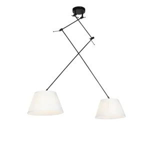 Viseća svjetiljka s nabranim nijansama krem 35 cm - Blitz II crna