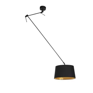 Viseća svjetiljka s pamučnom sjenilom crna sa zlatnom 35 cm - Blitz I crna