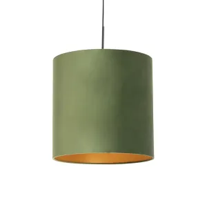 Viseća svjetiljka s velurastom nijansom zelena sa zlatnom - Combi