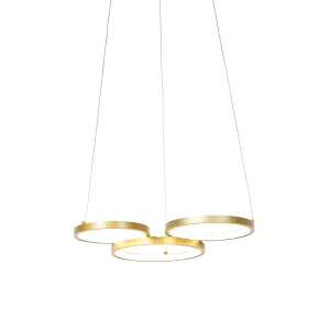 Viseća svjetiljka zlatna uklj. LED s 3 stupnja zatamnjivanja s 3 svjetla - Rondas