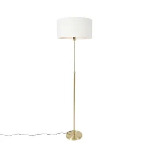 Podna lampa podesiva zlatna sa sjenilom bijela 50 cm - Parte