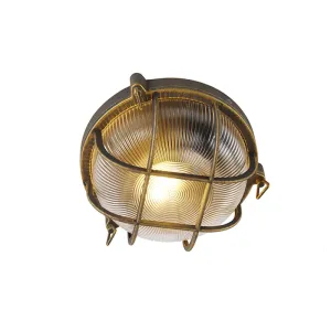 Zidna i stropna svjetiljka zlatna / mesing okrugla IP44 - Noutica