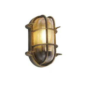 Zidna i stropna svjetiljka zlatna / mesing oval IP44 - Noutica