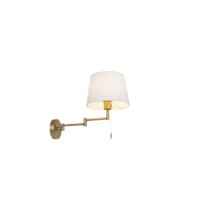 Zidna lampa bronza s bijelim sjenilom i podesivim krakom - Ladas Deluxe